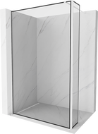 Mexen Kioto zuhanyfal Walk-in 110 x 30 cm, fekete keret, fehér - 800-110-212-20-70-030