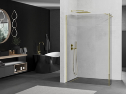 Mexen Kioto perete de duș Walk-in 100 x 30 cm, transparent, aurie - 800-100-212-50-00-030