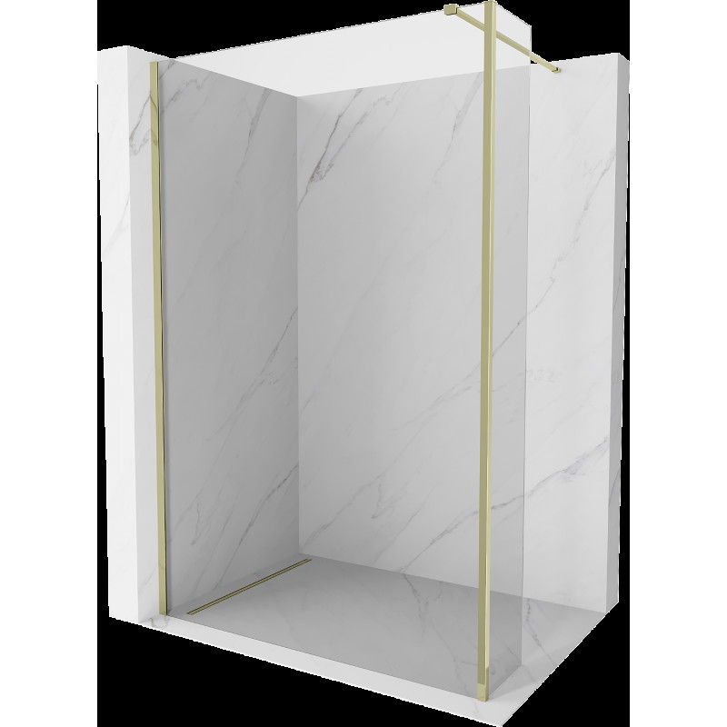 Mexen Kioto perete de duş Walk-in 110 x 30 cm, transparent, aurie - 800-110-212-50-00-030