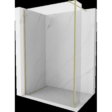 Mexen Kioto perete duș Walk-in 130 x 30 cm, transparent, aurie - 800-130-212-50-00-030