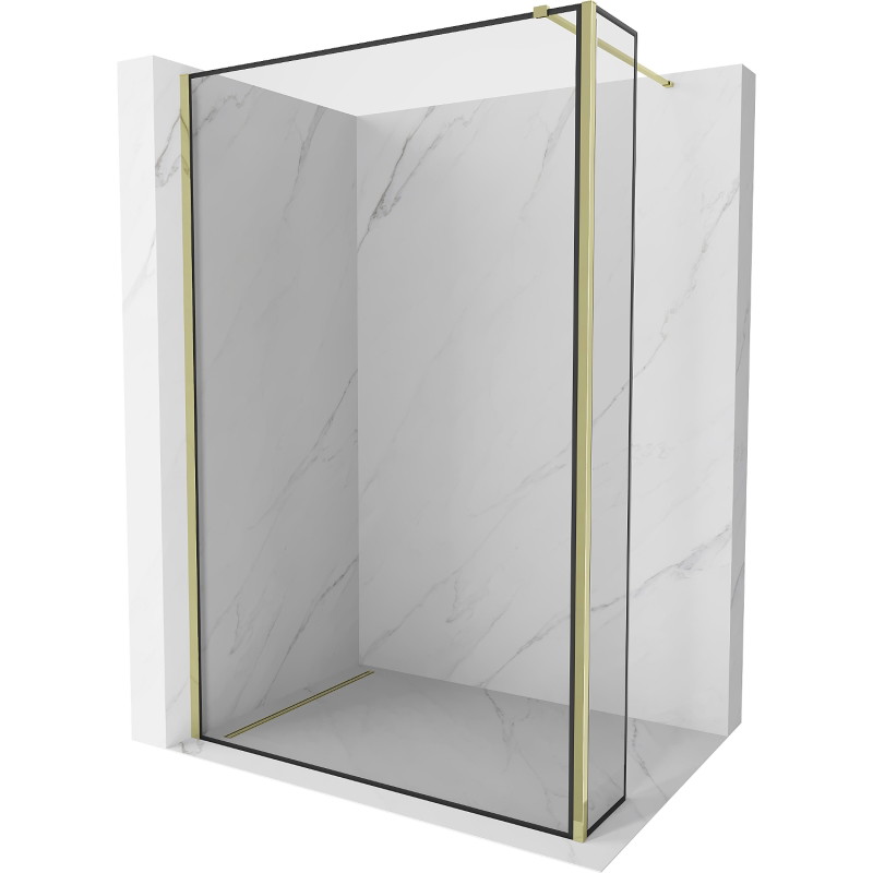 Mexen Kioto Walk-in zuhanyfal 160 x 40 cm, fekete keret, arany - 800-160-212-50-70-040