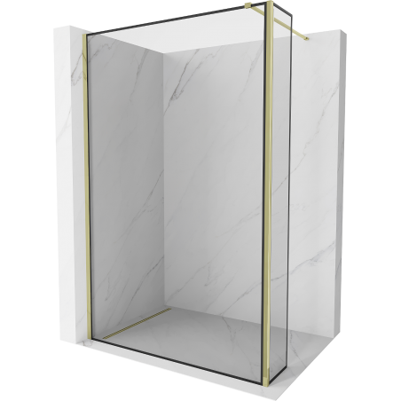 Mexen Kioto Walk-in zuhanyfal 160 x 40 cm, fekete keret, arany - 800-160-212-50-70-040