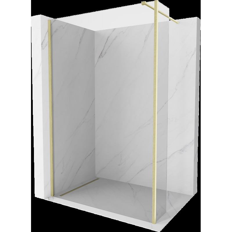 Mexen Kioto perete duș Walk-in 100 x 30 cm, transparent, aur periat - 800-100-212-55-00-030