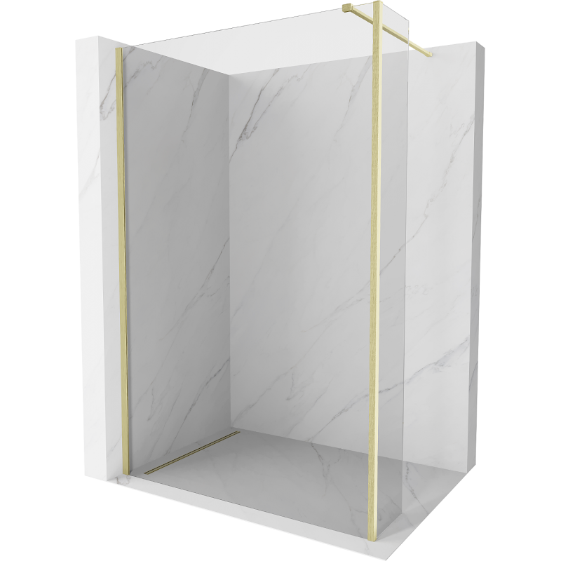 Mexen Kioto panou de duș Walk-in 140 x 40 cm, transparent, auriu periat - 800-140-212-55-00-040