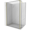 Mexen Kioto perete de duș Walk-in 120 x 40 cm, cadru negru, auriu periat - 800-120-212-55-70-040