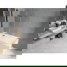 Mexen Cubik cadă dreptunghiulară 150 x 70 cm cu panouri si paravan cu 3 aripi 120 cm, transparent, Neagră - 550315070X9012037000