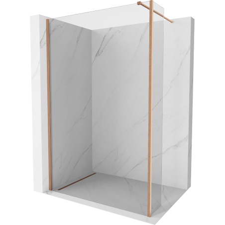 Mexen Kioto perete duş Walk-in 100 x 30 cm, transparent, cupru periat - 800-100-212-65-00-030
