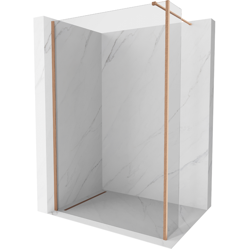 Mexen Kioto perete duș Walk-in 120 x 40 cm, transparent, cupru periat - 800-120-212-65-00-040