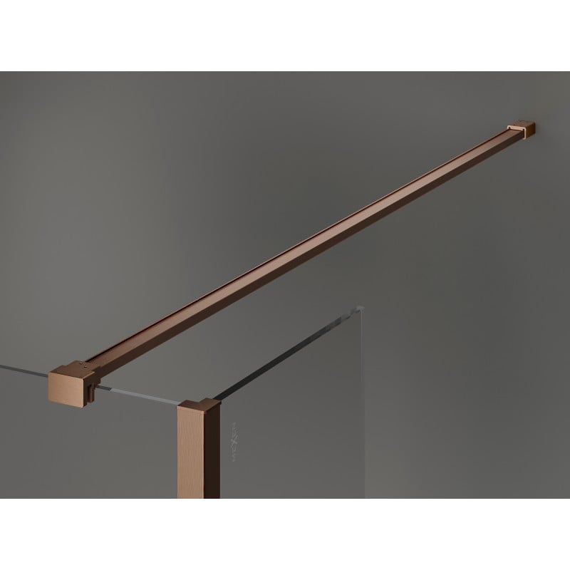 Mexen Kioto Perete de duș Walk-in 100 x 30 cm, cadru negru, cupru periat - 800-100-212-65-70-030