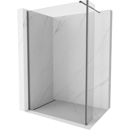 Mexen Kioto Walk-in zuhanyfal 95 x 30 cm, átlátszó, gun gray csiszolt - 800-095-212-66-00-030