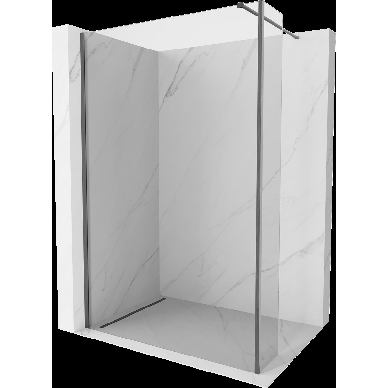 Mexen Kioto perete walk-in 110 x 30 cm, transparent, gri metalizat periat - 800-110-212-66-00-030