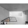 Mexen Cubik cadă dreptunghiulară 150 x 70 cm cu carcasa și paravan cu 1 panou de 80 cm, model negru fix - 550315070X9308007077