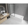 Mexen Cubik 150 x 70 cm-es négyszögletes kád burkolattal és 1-szárnyú paravánnal, fekete mintás - 550315070X9308017070