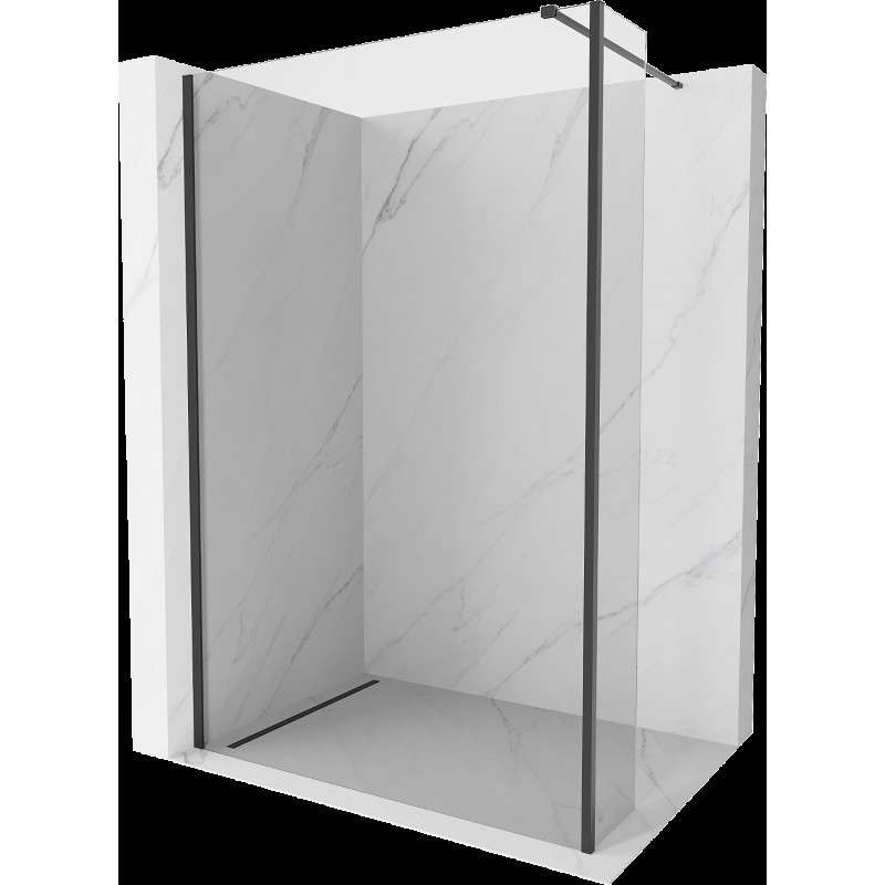 Mexen Kioto panou de duș Walk-in 100 x 30 cm, transparent, negru - 800-100-212-70-00-030