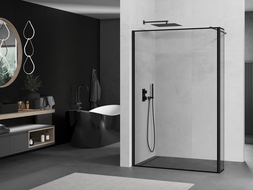 Mexen Kioto Walk-in zuhany panel 100 x 30 cm, fekete minta, fekete - 800-100-212-70-70-030