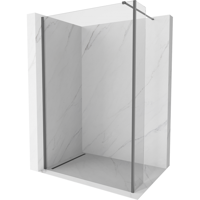Mexen Kioto panou de duș Walk-in 100 x 30 cm, transparent, gun metal - 800-100-212-95-00-030