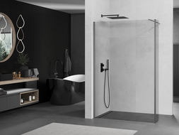 Mexen Kioto perete de duș Walk-in 120 x 30 cm, transparent, gun metal - 800-120-212-95-00-030