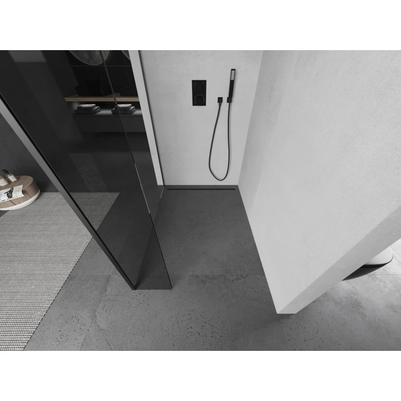 Mexen Kioto Walk-in zuhanyfal 130 x 40 cm, átlátszó, gun metal - 800-130-212-95-00-040