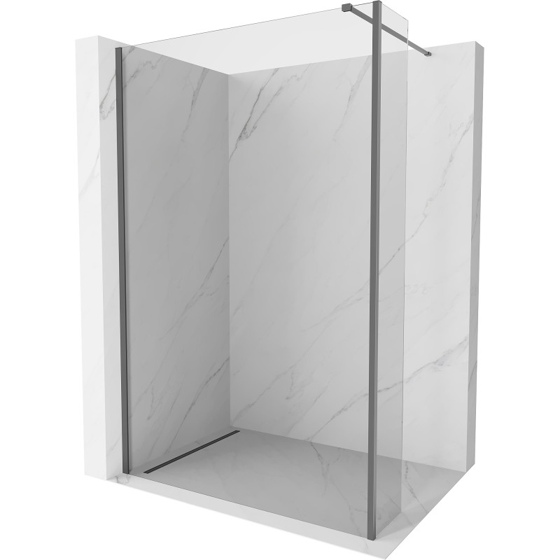 Mexen Kioto Walk-in zuhanyfal 130 x 40 cm, átlátszó, gun metal - 800-130-212-95-00-040
