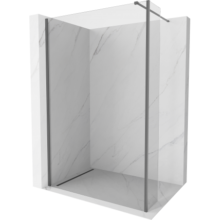 Mexen Kioto Walk-in zuhanyfal 130 x 40 cm, átlátszó, gun metal - 800-130-212-95-00-040