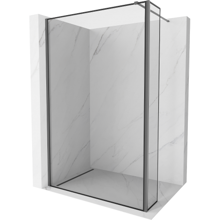 Mexen Kioto Walk-in zuhanyfal 120 x 30 cm, fekete keret, gun metal - 800-120-212-95-70-030