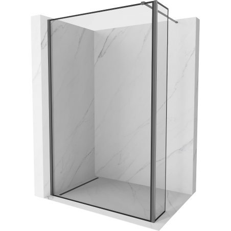 Mexen Kioto zuhanyfal Walk-in 140 x 40 cm, fekete keret, gun metal - 800-140-212-95-70-040