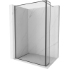 Mexen Kioto zuhanyfal Walk-in 140 x 40 cm, fekete keret, gun metal - 800-140-212-95-70-040