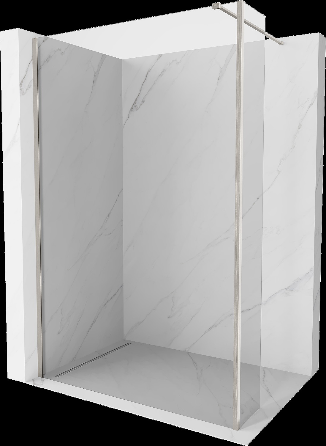 Mexen Kioto perete de duș Walk-in 115 x 30 cm, transparent, nickel periat - 800-115-212-97-00-030