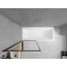 Mexen Cubik cadă dreptunghiulară 160 x 70 cm cu carcasă și paravan cu 1 canat de 70 cm, model negru fix - 550316070X9307007070