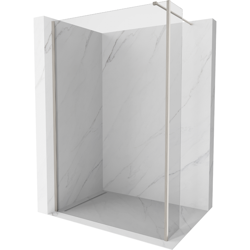 Mexen Kioto perete dus Walk-in 135 x 40 cm, transparent, nichel periat - 800-135-212-97-00-040