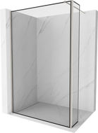 Mexen Kioto zuhanyfal Walk-in 110 x 30 cm, fekete keret, csiszolt nikkel - 800-110-212-97-70-030