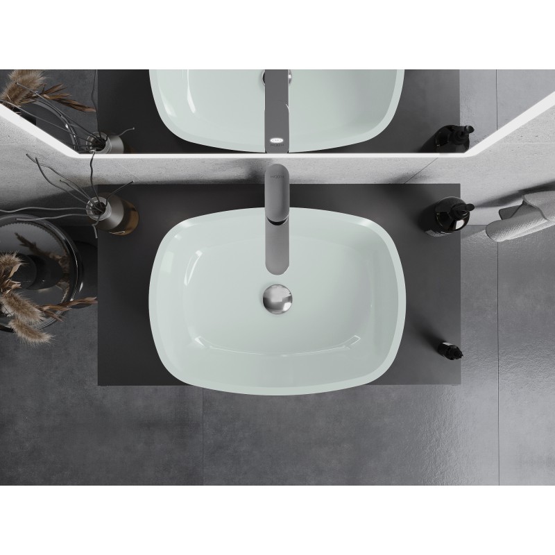 Mexen Araks Lavoar de sticlă montat pe blat 54 x 39 cm, alb - 24155430