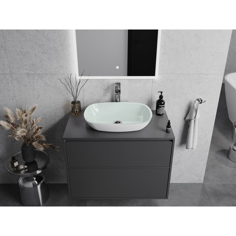Mexen Araks 54 x 39 cm-es üveg mosdókagyló, fehér - 24155430