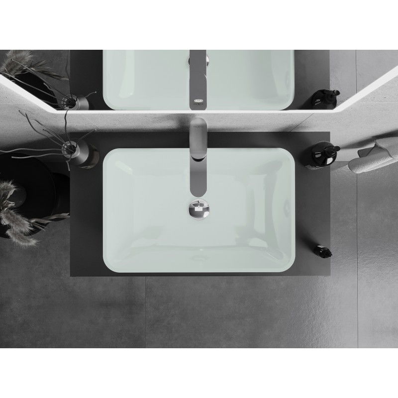 Mexen Megan üvegből készült, pult feletti mosdókagyló 56 x 36 cm, fehér - 24135630