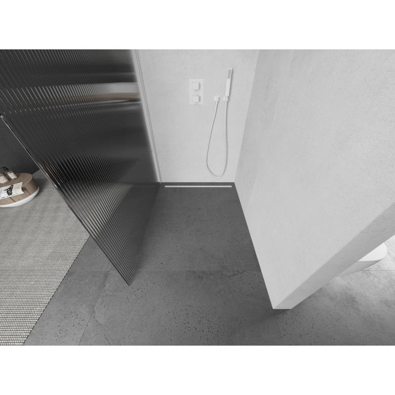 Mexen Kioto L zuhanyfal Walk-in 70 x 200 cm, csíkos, fehér - 800-070-103-20-09