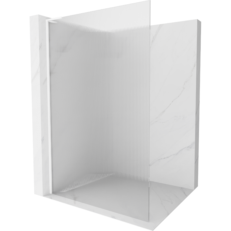 Mexen Kioto L perete de duș Walk-in 90 x 200 cm, dungi, alb - 800-090-103-20-09