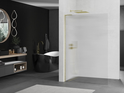 Mexen Kioto L zuhanyfal Walk-in 70 x 200 cm, csíkos, arany szálcsiszolt - 800-070-103-55-09