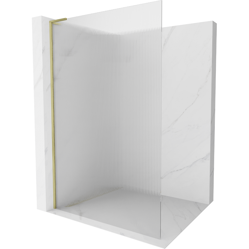 Mexen Kioto L perete de duș Walk-in 80 x 200 cm, dungi, auriu periat - 800-080-103-55-09