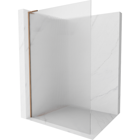 Mexen Kioto L perete de duș Walk-in 100 x 200 cm, prăfuit, aur roz - 800-100-103-60-09