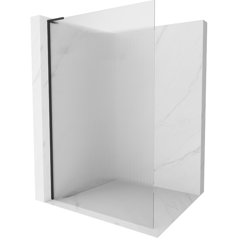 Mexen Kioto L perete de duș Walk-in 70 x 200 cm, dungi, negru - 800-070-103-70-09