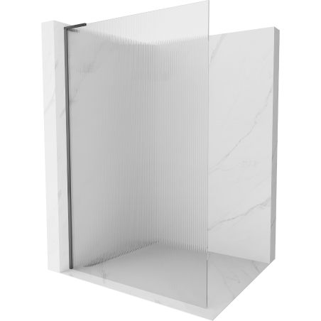 Mexen Kioto L panou de duș Walk-in 100 x 200 cm, dungi, gun metal - 800-100-103-95-09