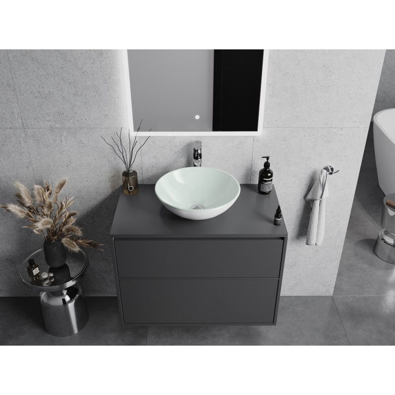 Mexen Mira chiuvetă de sticlă de suprafață 42 x 42 cm, albă - 24124230