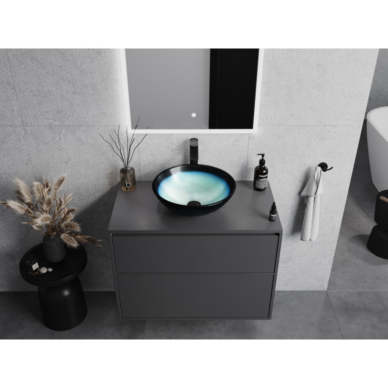 Mexen Mira chiuvetă de sticlă pe blat 42 x 42 cm, albastră - 24124247
