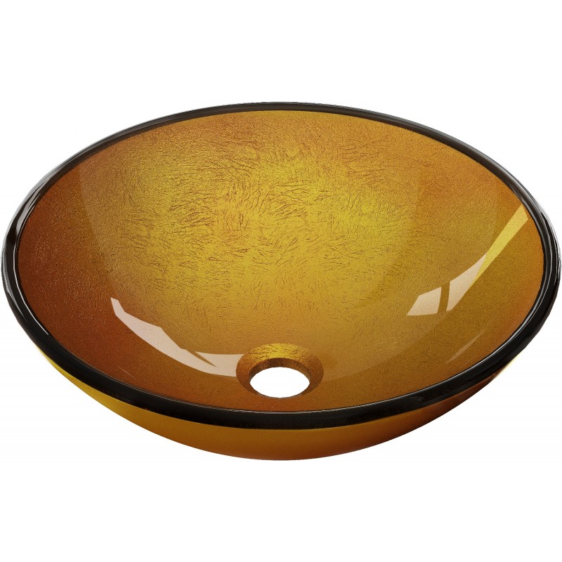 Mexen Mira lavoar de sticlă pe blat 42 x 42 cm, auriu - 24124250