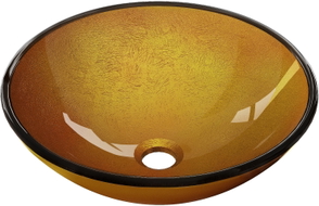 Mexen Mira lavoar de sticlă pe blat 42 x 42 cm, auriu - 24124250