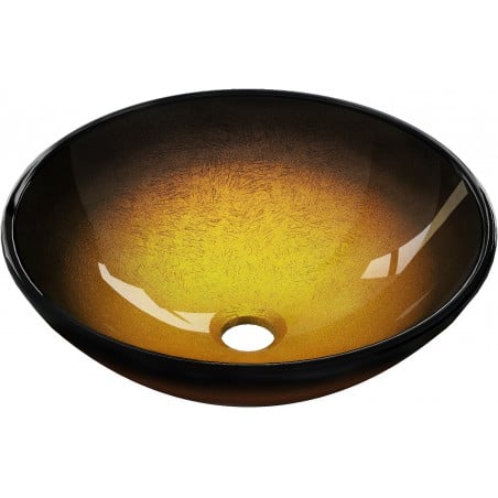 Mexen Mira chiuvetă din sticlă pe blat 42 x 42 cm, aurie închisă - 24124251