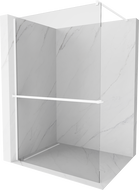 Mexen Kioto+ paravânt de duș cu suport Walk-in 75 x 200 cm, transparent, alb - 800-075-121-20-00