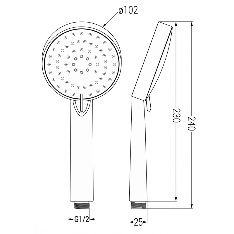 Mexen R-75 3-funkciós zuhanyfej, króm - 79575-00