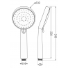 Mexen R-75 3 funkciós zuhanyfej, Króm - 79575-00