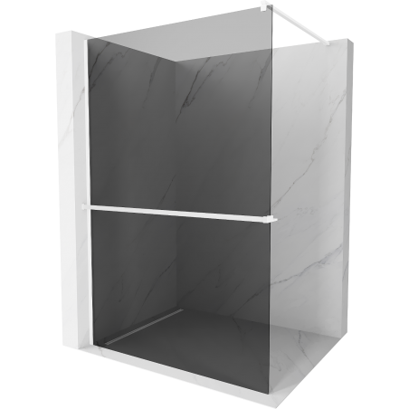 Mexen Kioto+ zuhanyfal polccal, Walk-in 100 x 200 cm, grafit, fehér - 800-100-121-20-40